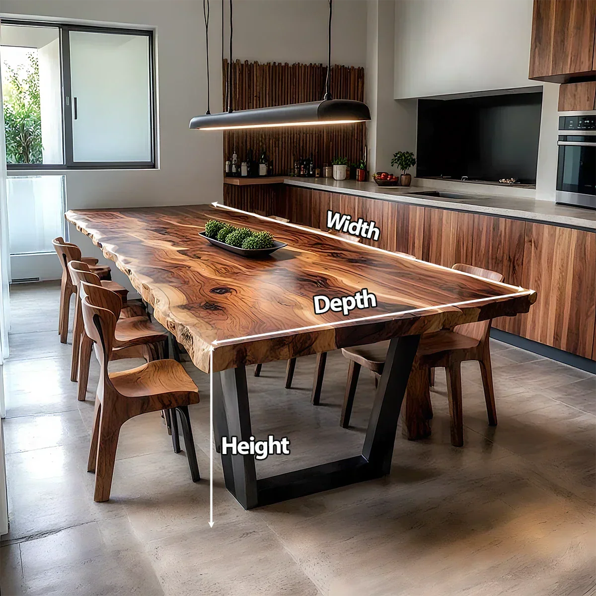 Natural Solid Wood Dining Table in Modern Rustic Luxury Style - Rustirawood