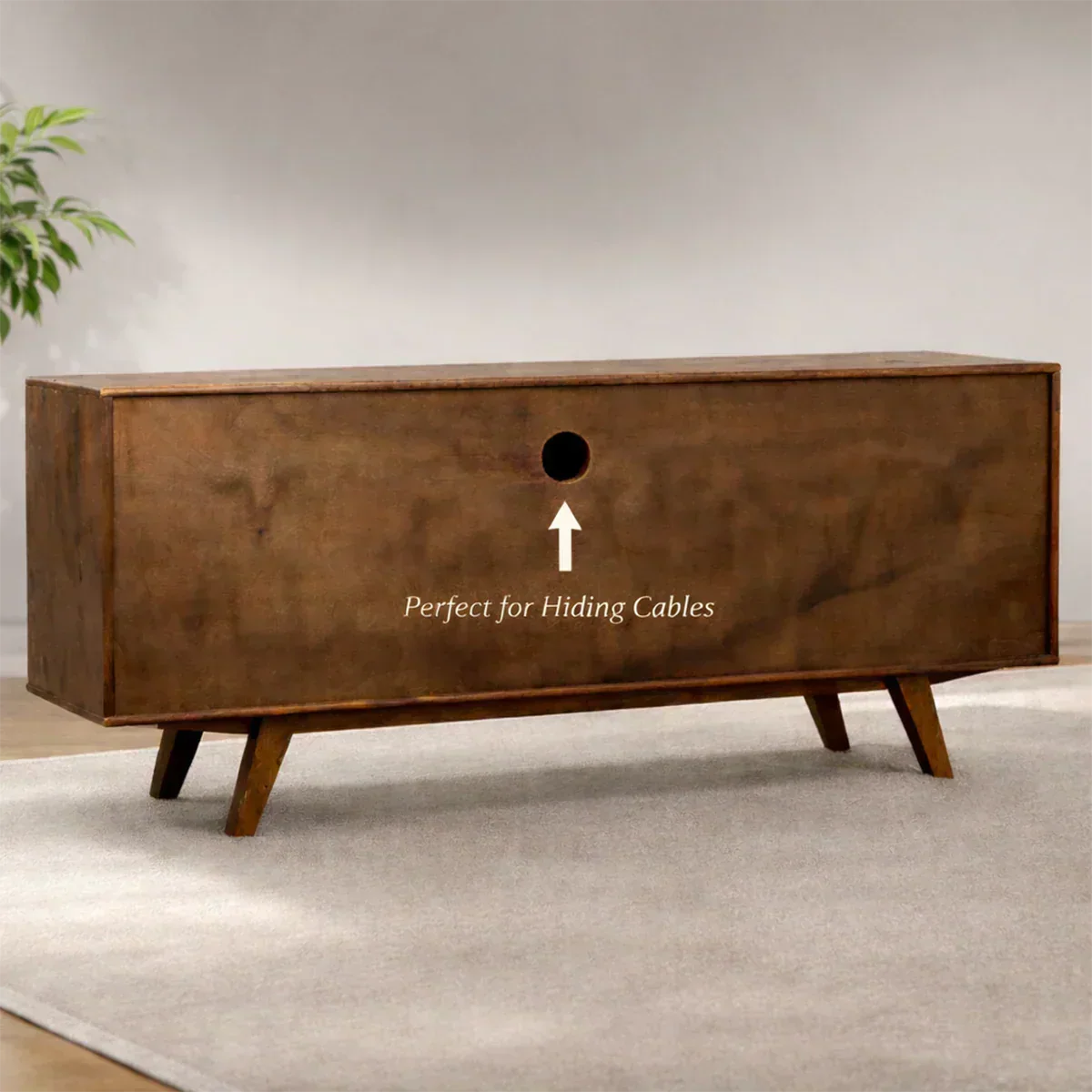 Solid Wood TV Stand – Modern Luxury Grainflow Design - Woodenecho