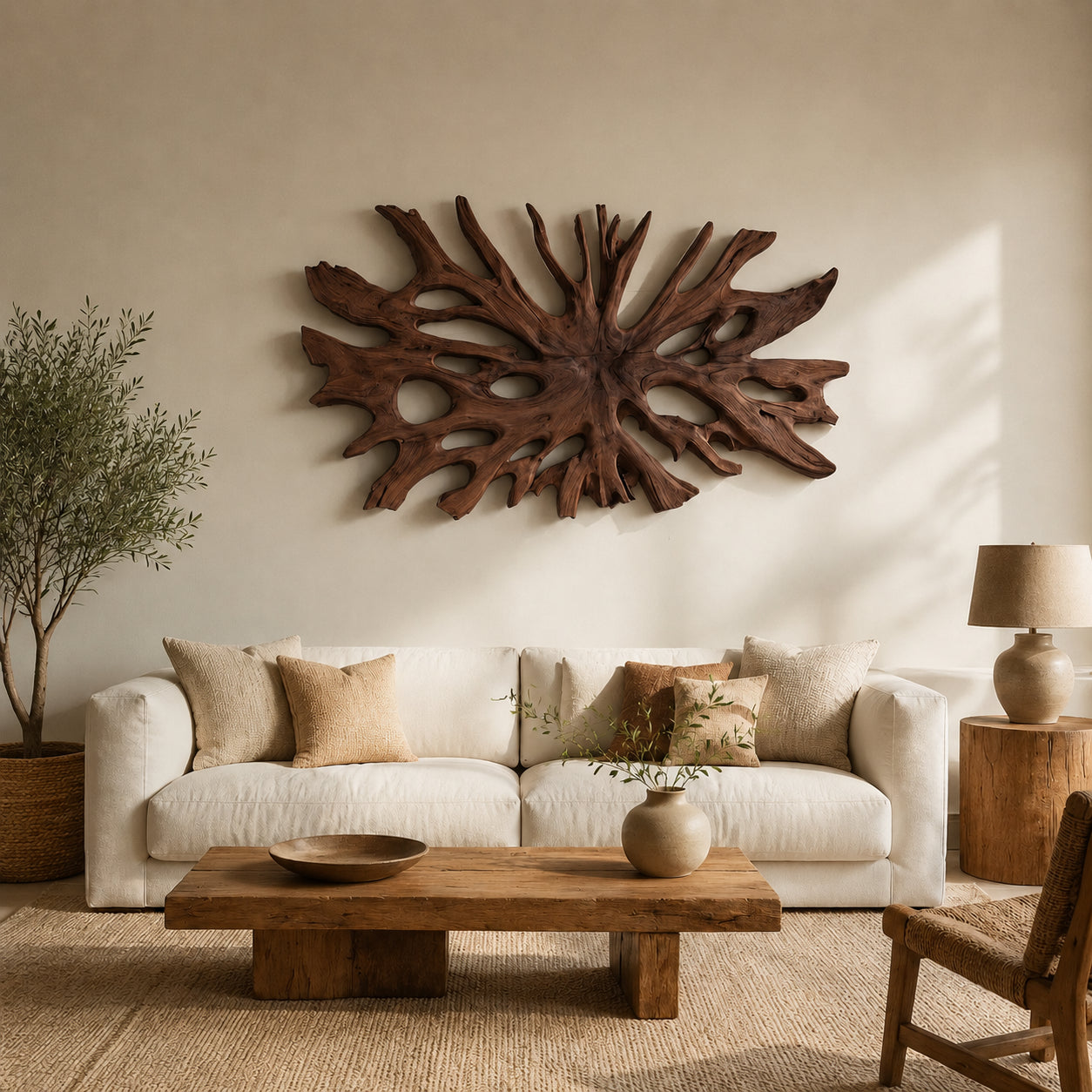 Biomorphic Branch Wall Art in Natural Solid Wood for Modern Spaces - Woodenecho - 10