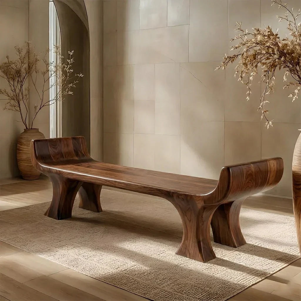 Entryway Bench Ideas: How Curved Wood Benches Create Welcoming First Impressions