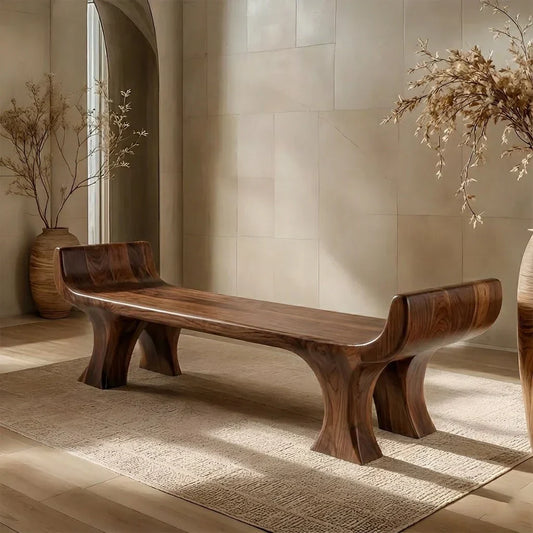 Entryway Bench Ideas: How Curved Wood Benches Create Welcoming First Impressions