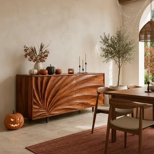 Halloween Party Buffet Ideas: Styling a Solid Wood Sideboard