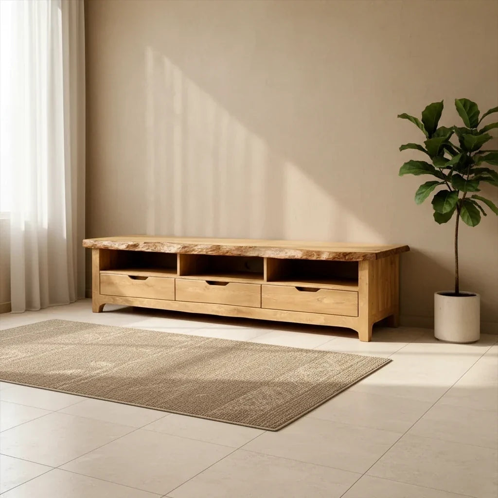 Rustic TV Stands: The Three Places a Board Keeps Its Own Edge