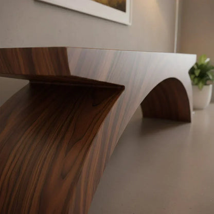 Arched Sculptural Bench in Natural Solid Wood – Wide Arc Edition - Woodenecho