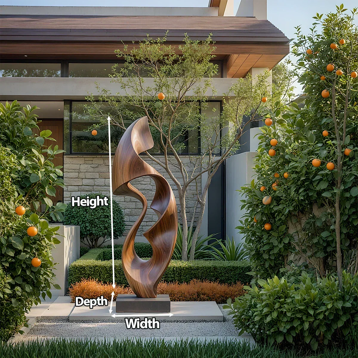 Fluid Wave Abstract Sculpture for Contemporary Spaces - Rustirawood