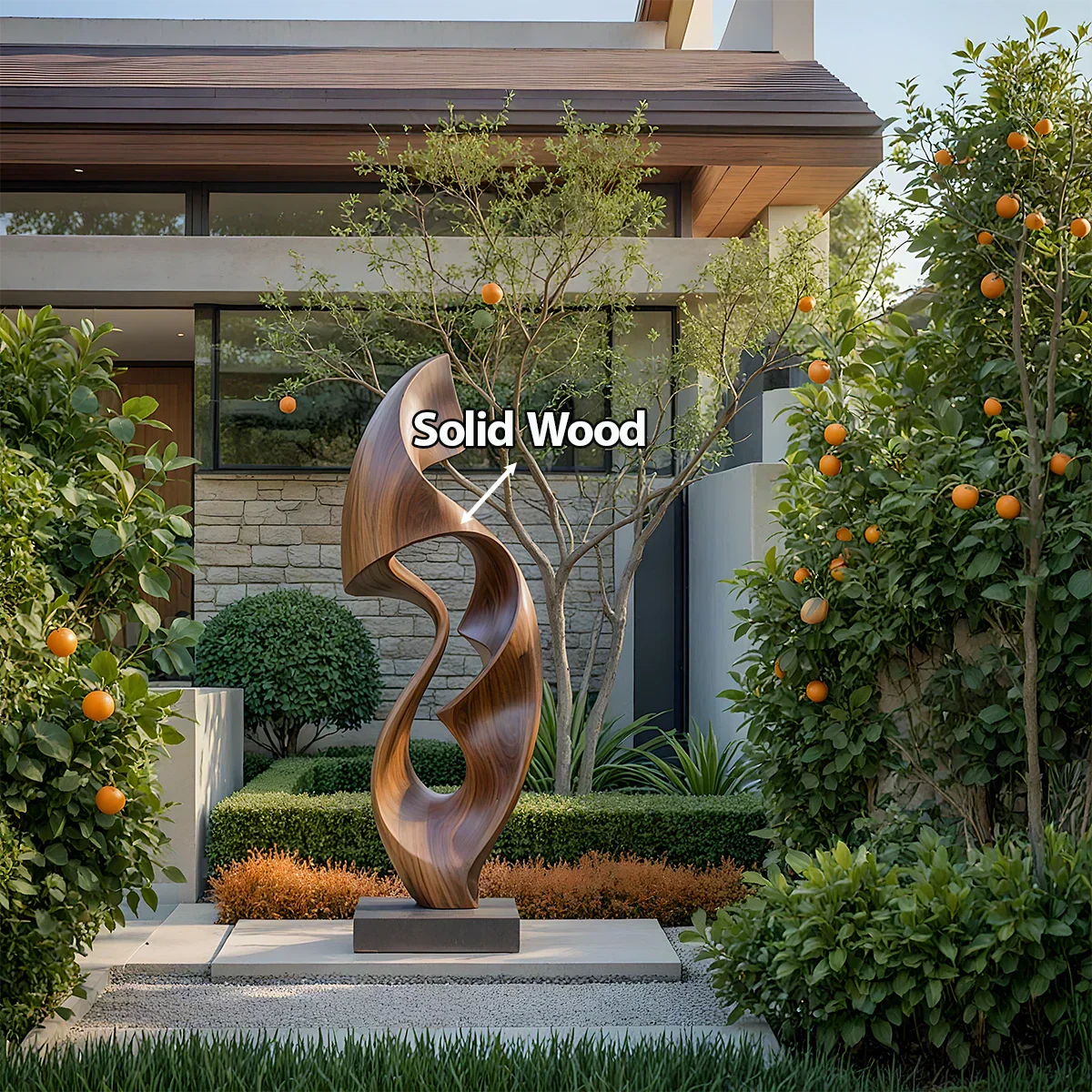 Fluid Wave Abstract Sculpture for Contemporary Spaces - Rustirawood
