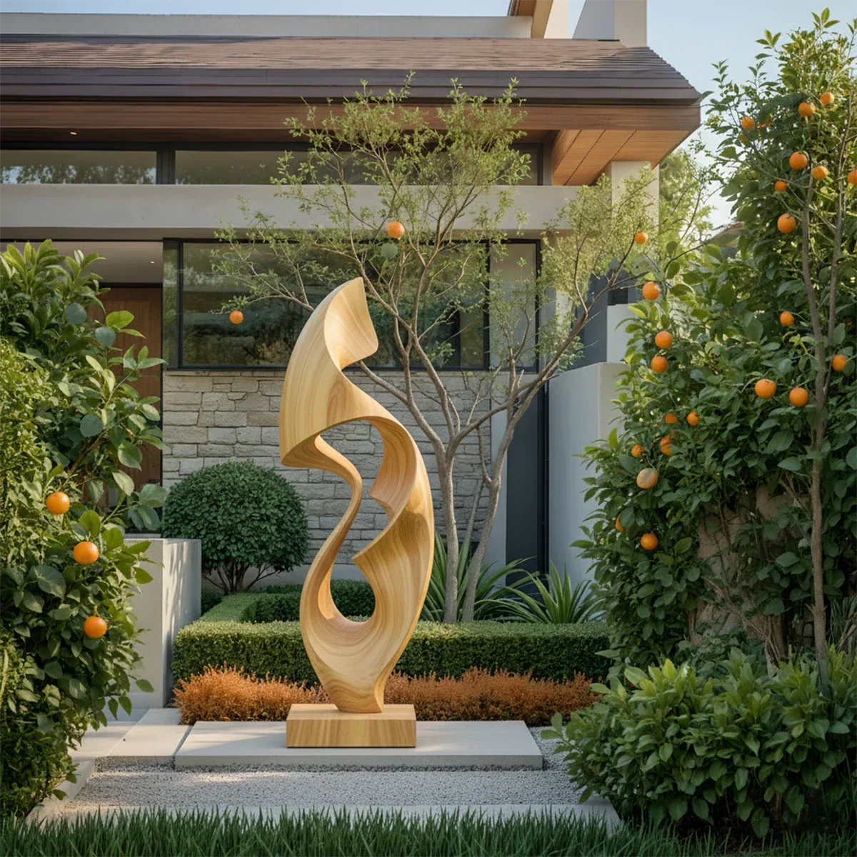 Fluid Wave Abstract Sculpture for Contemporary Spaces - Rustirawood