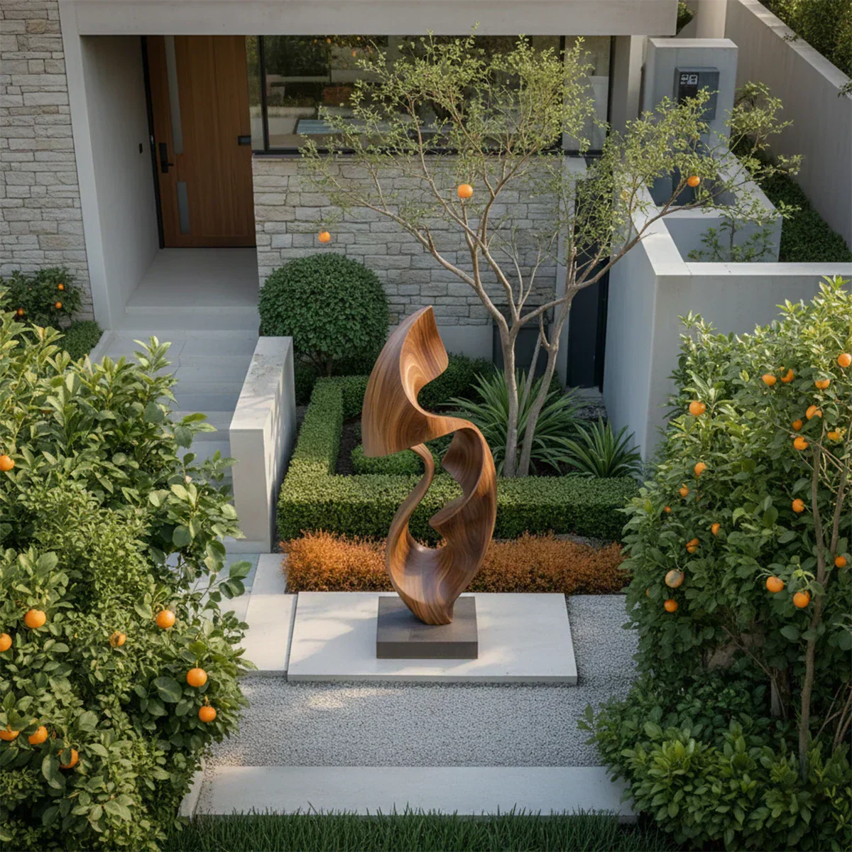 Fluid Wave Abstract Sculpture for Contemporary Spaces - Rustirawood