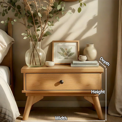 Lightwood Japandi Single-Drawer Nightstand - Woodenecho