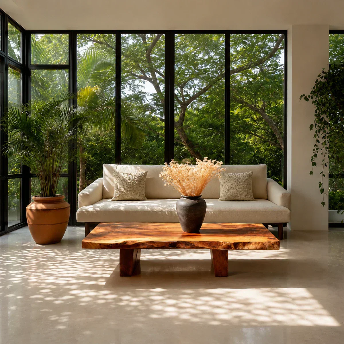 Live Edge Coffee Table in Natural Wood – Organic Center Table for Modern Living Room - Woodenecho