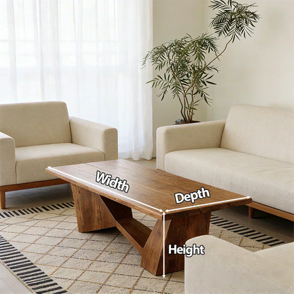 Minimalist Solid Wood Coffee Table – Natural Wood Slab Coffee Table - Woodenecho
