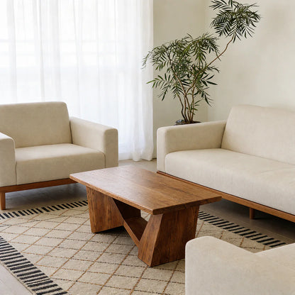 Minimalist Solid Wood Coffee Table – Natural Wood Slab Coffee Table - Woodenecho