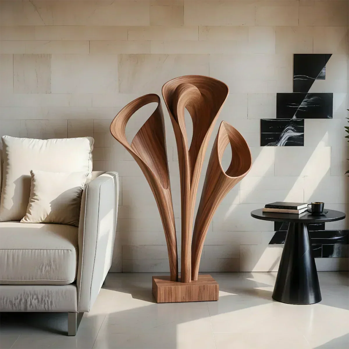 Modern Petal-Form Abstract Sculpture for Artistic Interiors - Woodenecho