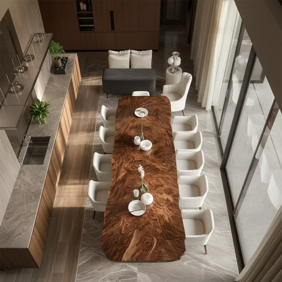 Natural Solid Wood Dining Table in Contemporary Luxury Style - Woodenecho