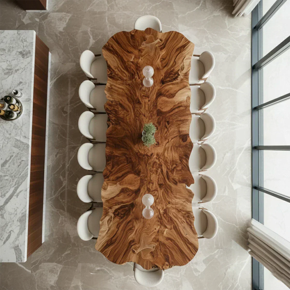 Natural Solid Wood Dining Table in Modern Luxury Style - Woodenecho