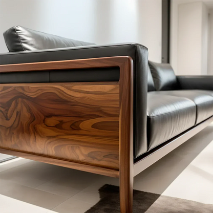 Premium Leather Sofa – Modern Minimalist Design - Rustirawood