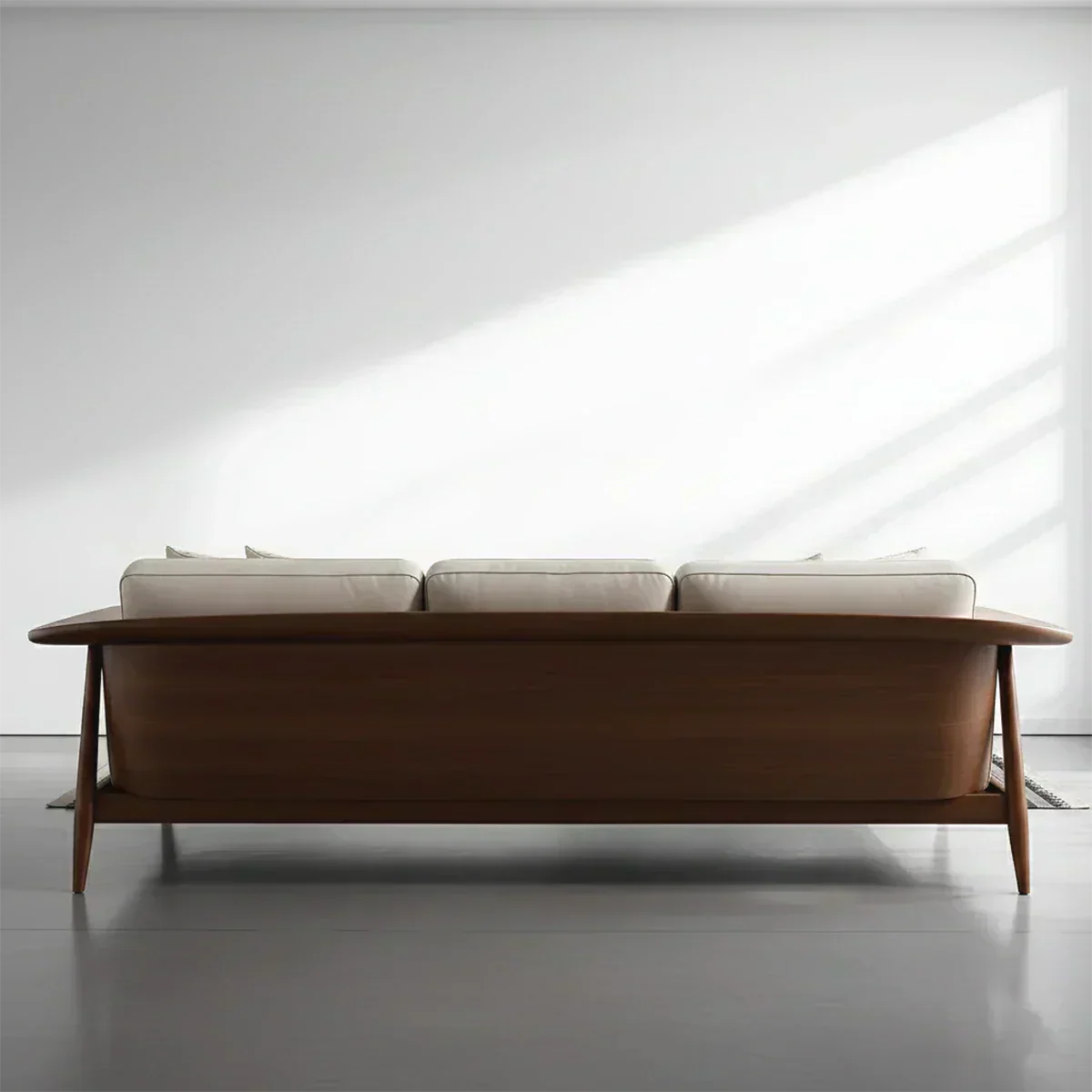 Premium Leather Solid Wood Sofa – Modern Minimalist Design - Woodenecho
