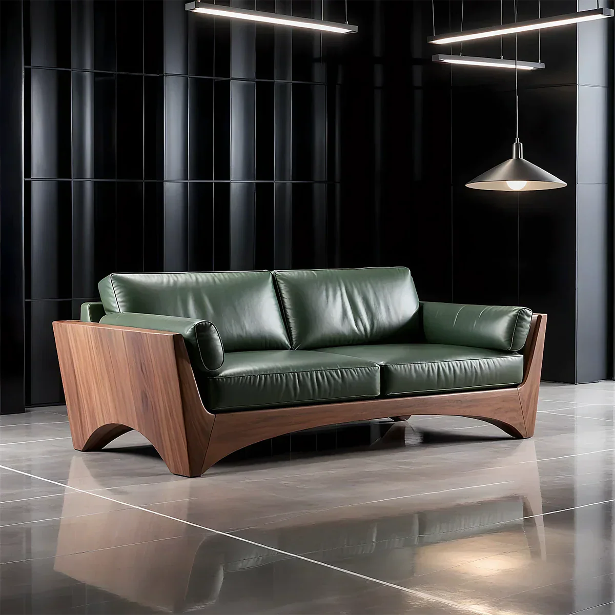 Premium Leather Solid Wood Sofa – Modern Rustic Minimalist - Rustirawood