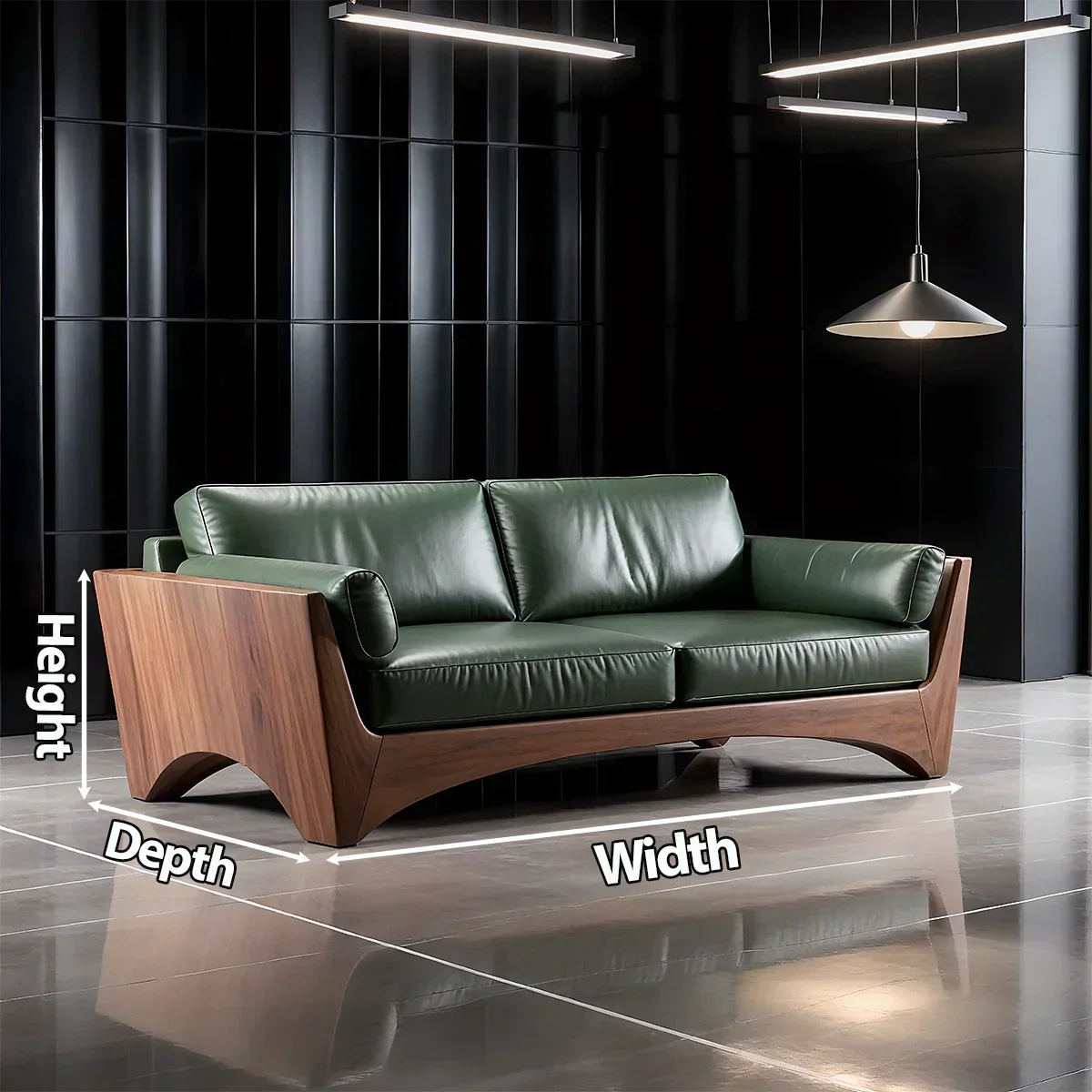 Premium Leather Solid Wood Sofa – Modern Rustic Minimalist - Rustirawood