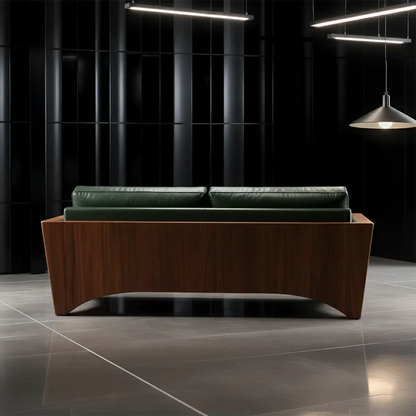 Premium Leather Solid Wood Sofa – Modern Rustic Minimalist - Rustirawood