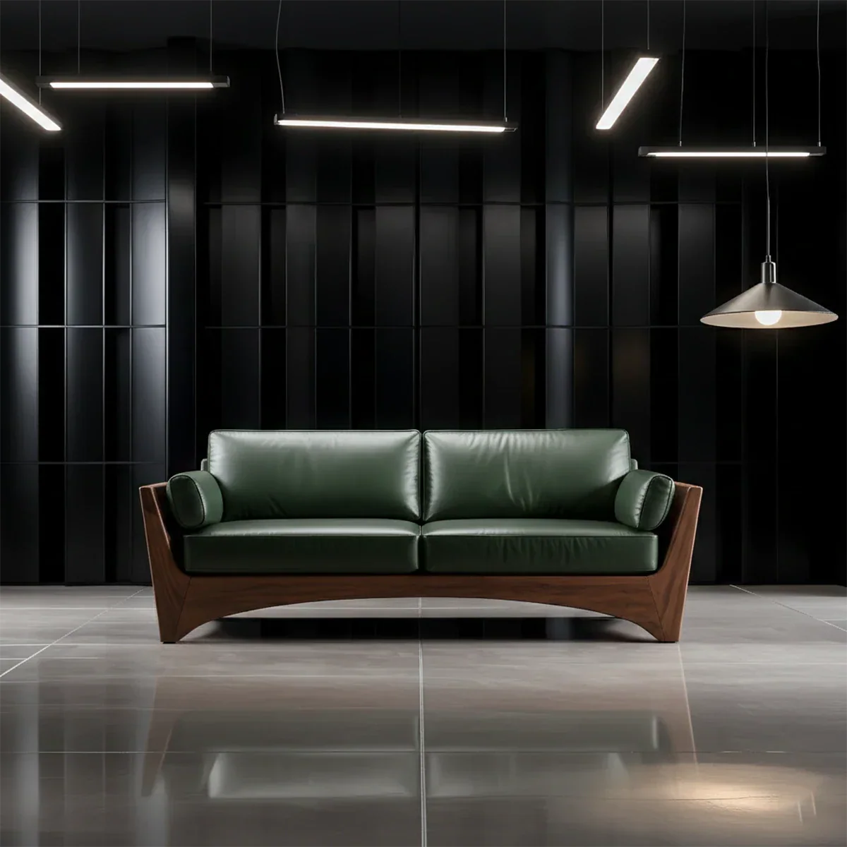 Premium Leather Solid Wood Sofa – Modern Rustic Minimalist - Woodenecho