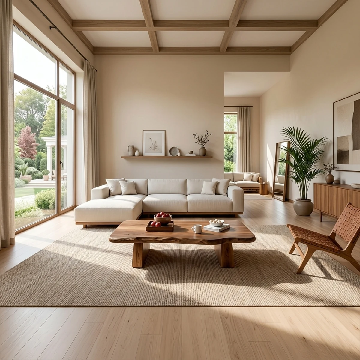 Premium Solid Wood Coffee Table – Modern Minimalist Living Room Table - Woodenecho