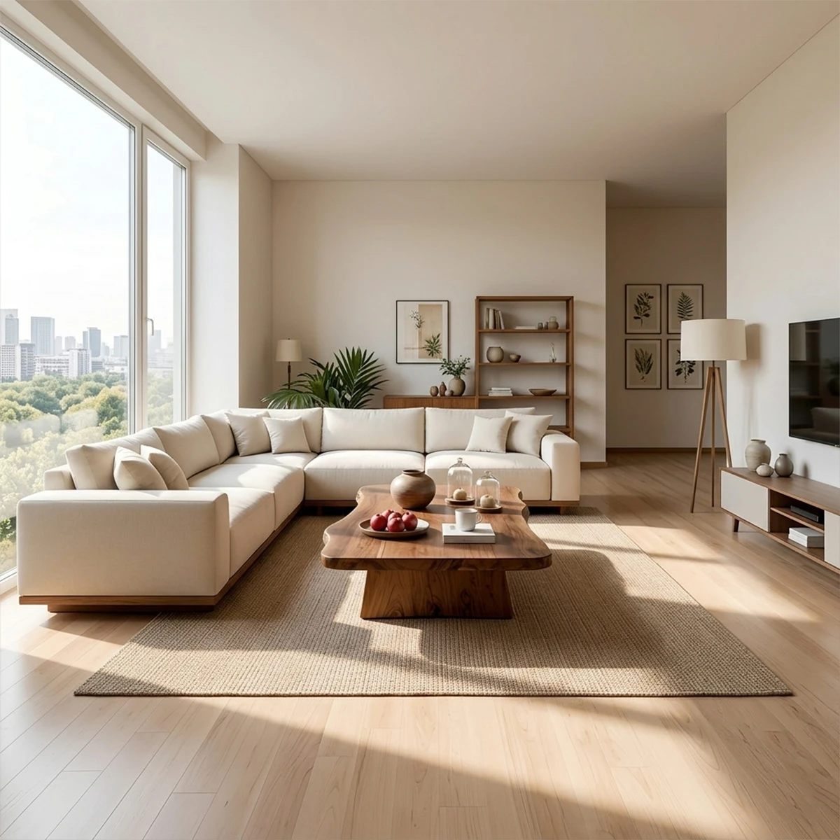 Premium Solid Wood Coffee Table – Modern Minimalist Living Room Table - Woodenecho