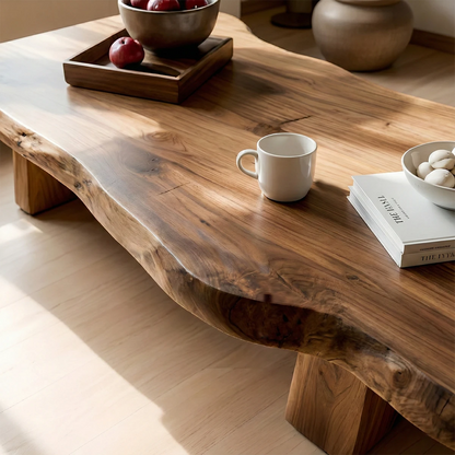 Premium Solid Wood Coffee Table – Modern Minimalist Living Room Table - Woodenecho