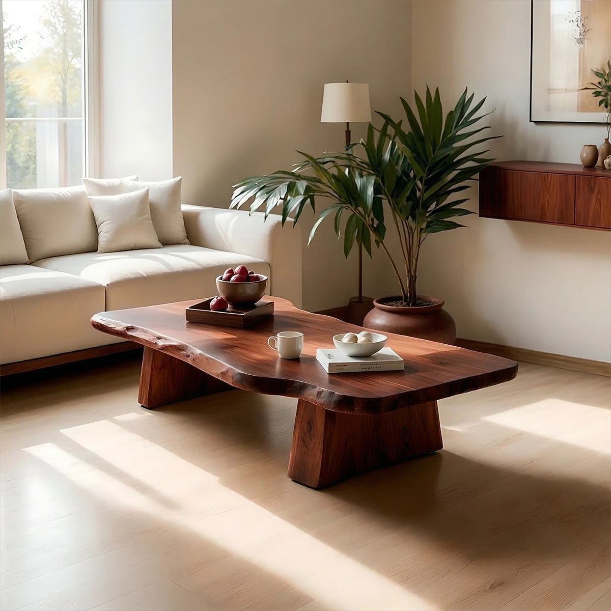 Premium Solid Wood Coffee Table – Modern Minimalist Living Room Table - Woodenecho