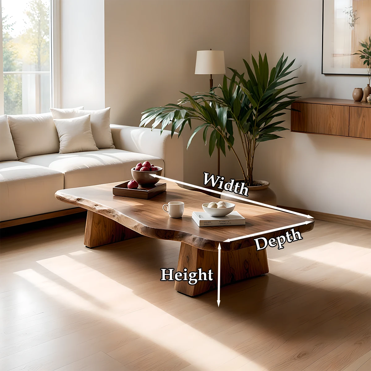Premium Solid Wood Coffee Table – Modern Minimalist Living Room Table - Woodenecho