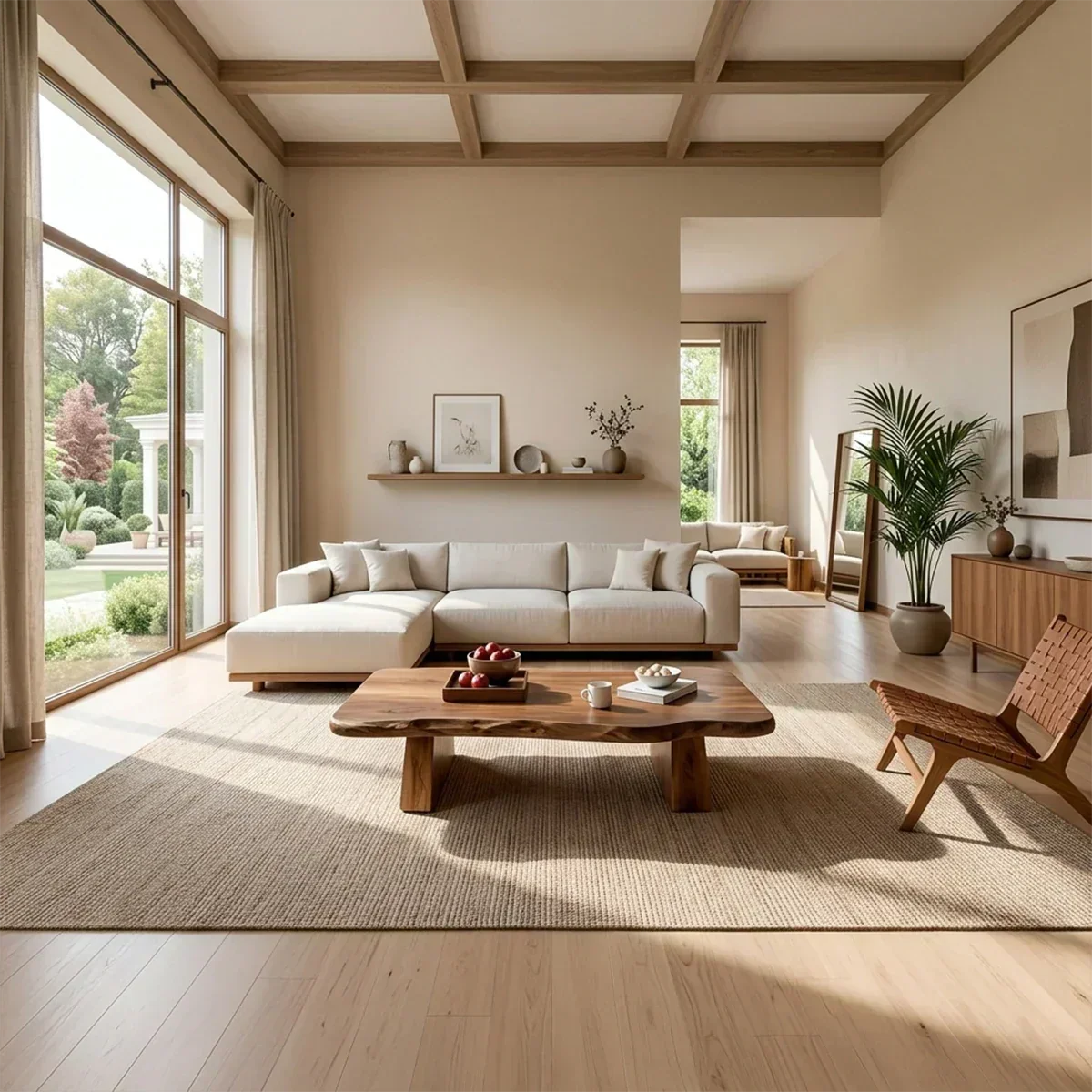 Premium Solid Wood Coffee Table – Modern Minimalist Living Room Table - Woodenecho