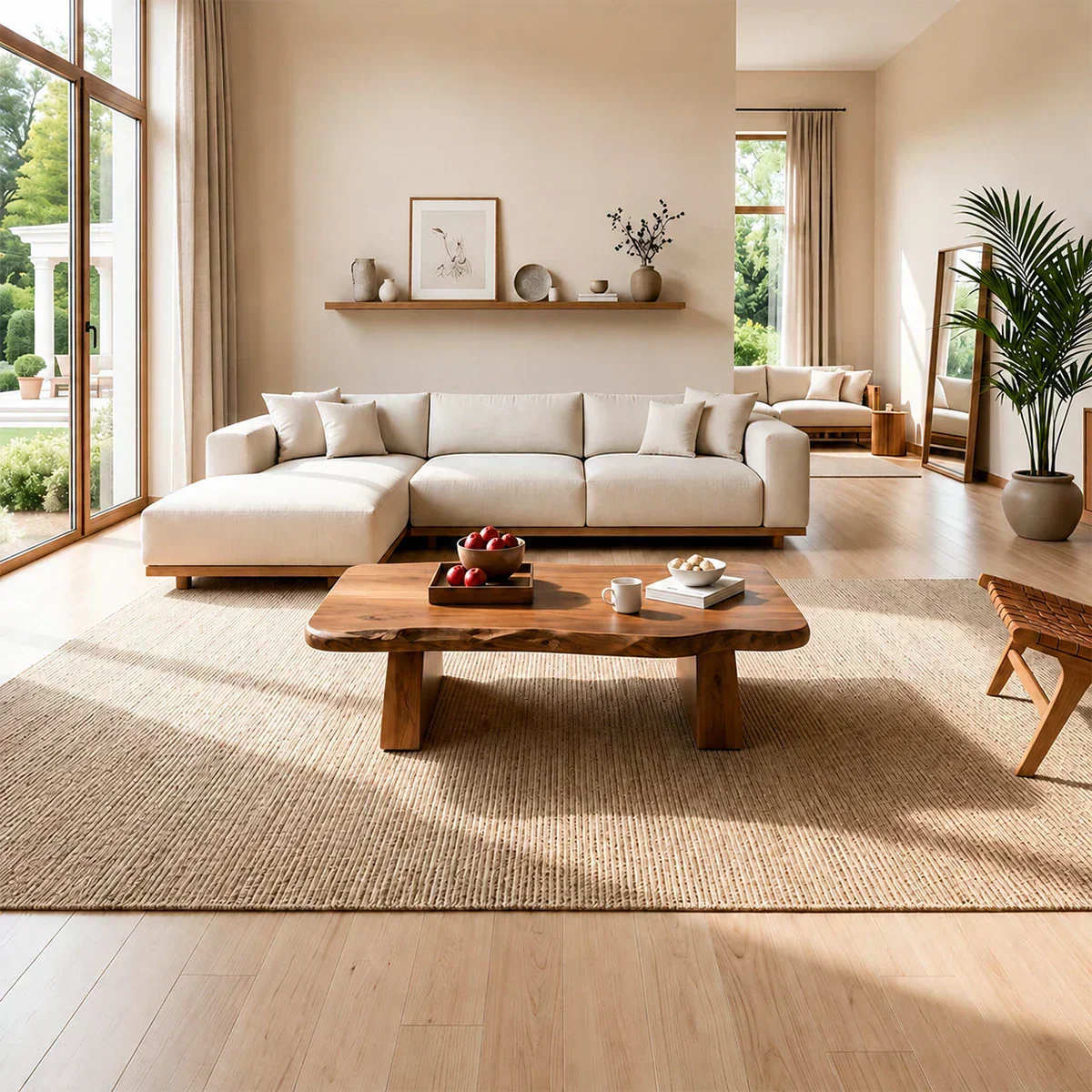Premium Solid Wood Coffee Table – Modern Minimalist Living Room Table - Woodenecho