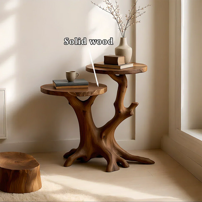 Solid Wood Accent Table – Modern Sculptural Branchform Twin Design - Rustirawood