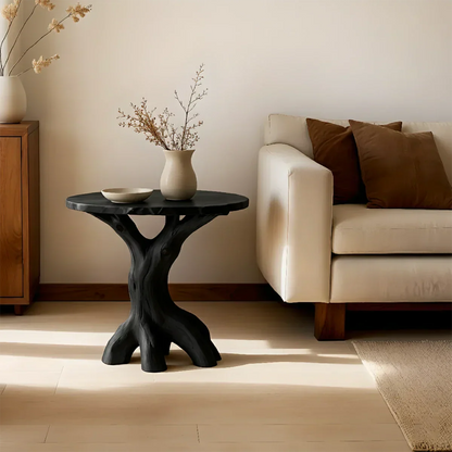 Solid Wood Accent Table – Modern Sculptural Rootform Design - Rustirawood