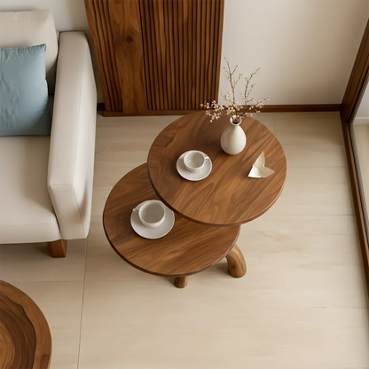 Solid Wood Accent Table Set – Modern Sculptural Branchform Design - Rustirawood