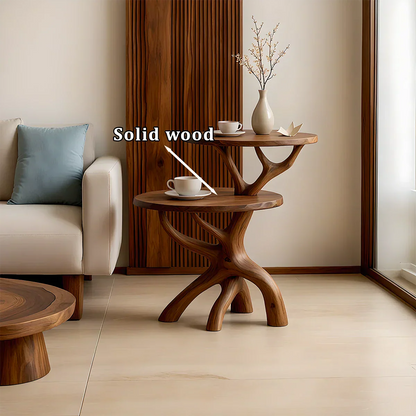 Solid Wood Accent Table Set – Modern Sculptural Branchform Design - Rustirawood