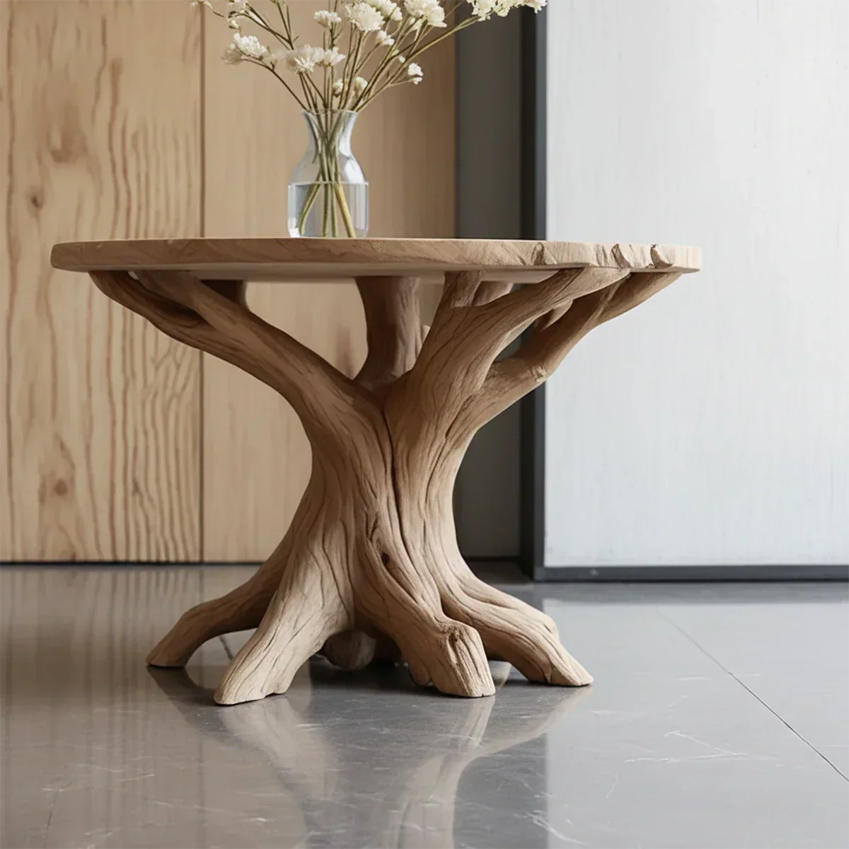 Solid Wood Center Table – Modern Sculptural Rootform Design - Rustirawood