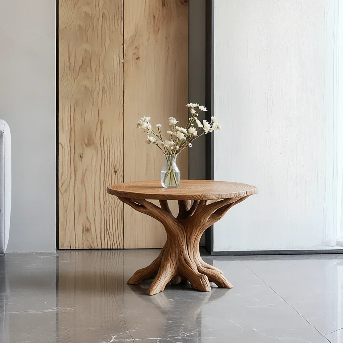 Solid Wood Center Table – Modern Sculptural Rootform Design - Rustirawood