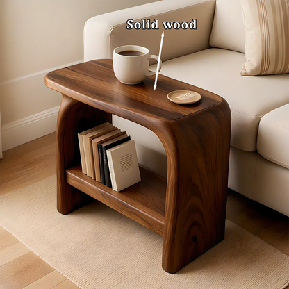 Solid Wood End Table – Modern Sculptural Flowform - Rustirawood