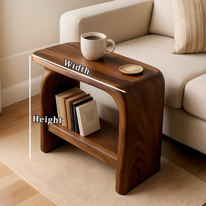 Solid Wood End Table – Modern Sculptural Flowform - Rustirawood
