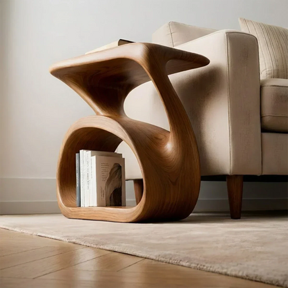 Solid Wood End Table – Organic Modern Harmony - Rustirawood