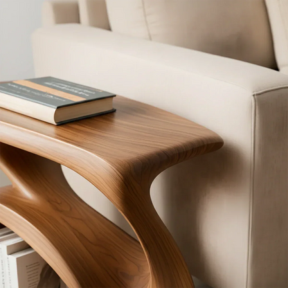 Solid Wood End Table – Organic Modern Harmony - Rustirawood