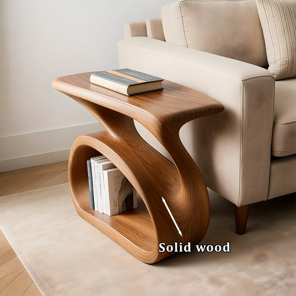 Solid Wood End Table – Organic Modern Harmony - Rustirawood