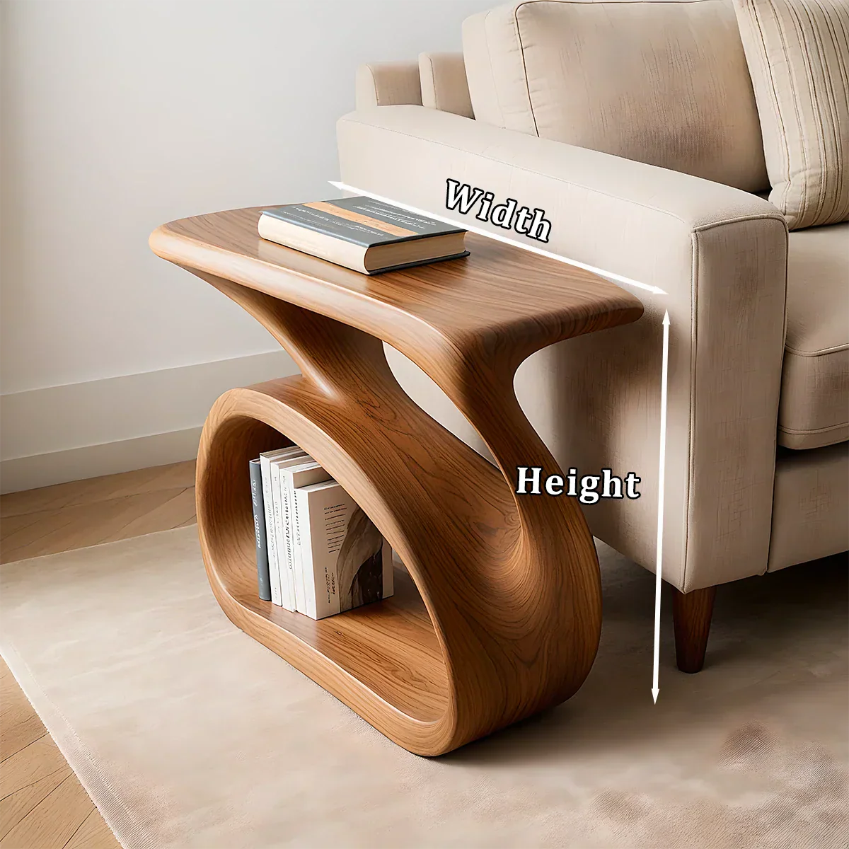 Solid Wood End Table – Organic Modern Harmony - Rustirawood