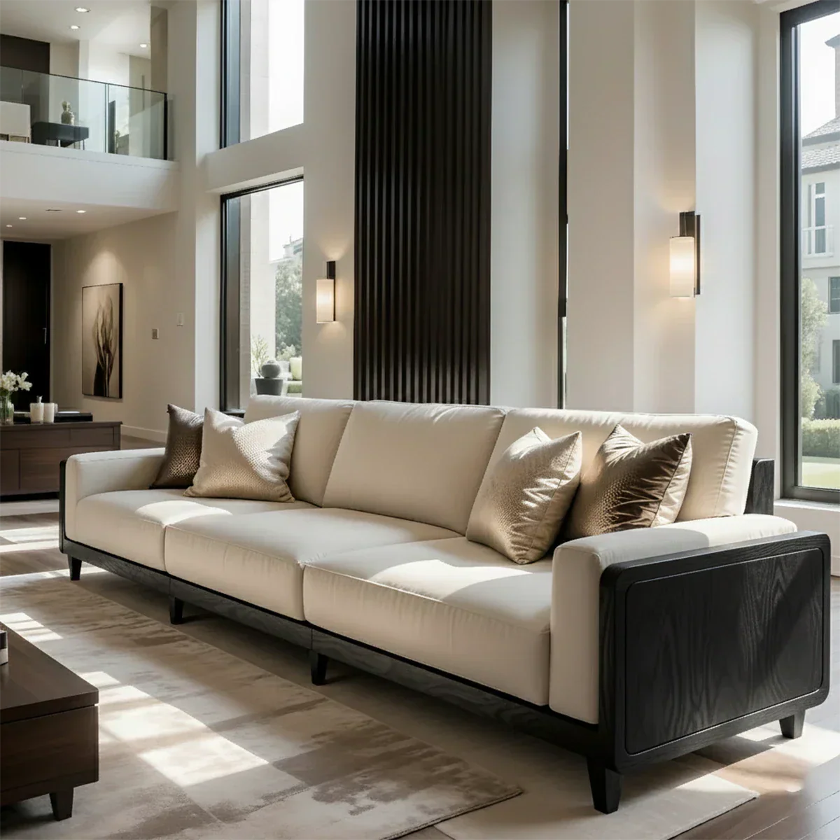 Solid Wood Sofa – Modern Minimalist Elegance - Rustirawood