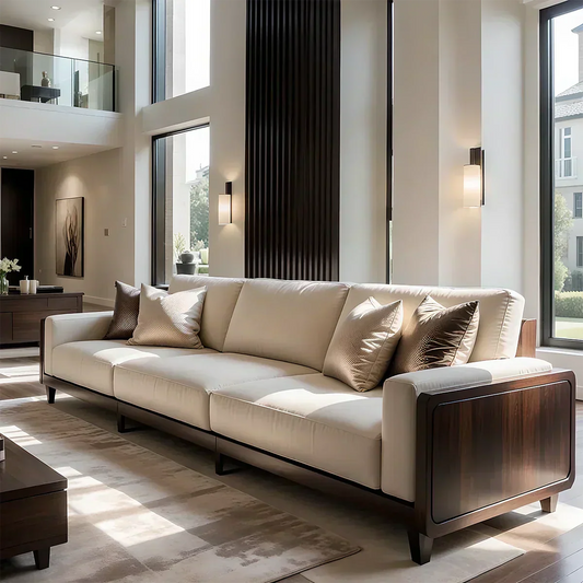 Solid Wood Sofa – Modern Minimalist Elegance - Woodenecho