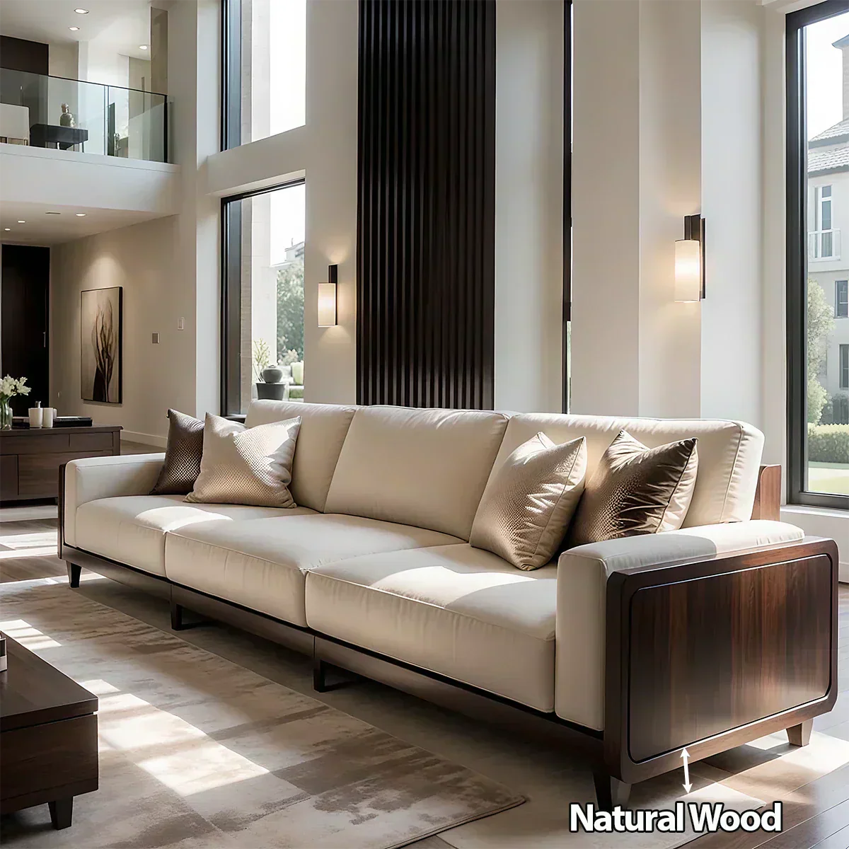 Solid Wood Sofa – Modern Minimalist Elegance - Woodenecho
