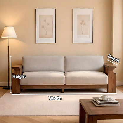Solid Wood Sofa – Scandinavian Minimalist Serenity - Rustirawood