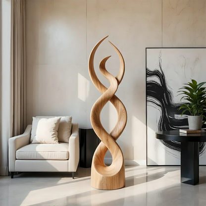 Twisted Harmony Abstract Sculpture for Modern Interiors - Rustirawood