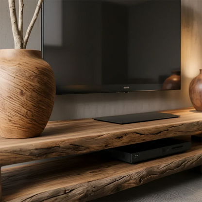 Wabi Sabi Solid Wood TV Stand – Rustic Driftwood Media Console - Rustirawood